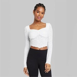 •new• WILD FABLE Sweetheart Long Sleeve Crop